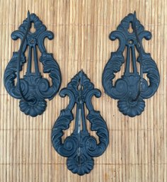 Set Of 3 Victorian Cast Iron 5 Wall Mount Bill/Ticket Hooks (Pickup Or USPS Shipping Available)
