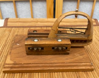 Antique Shuttle Bobbin Ribbon Weaver - Mounted (Pickup Or USPS Shipping Available)