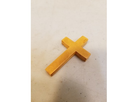 Vintage Carved Butterscotch Bakelite Cross Crucifix, 2.5' X 1.5' X 1/4'