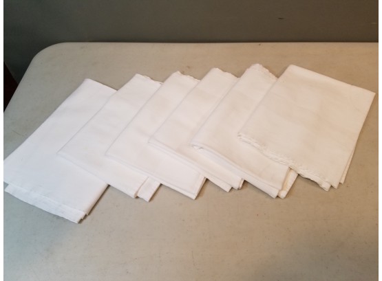 6 Anichini White Linen Napkins, 20x28 Inches