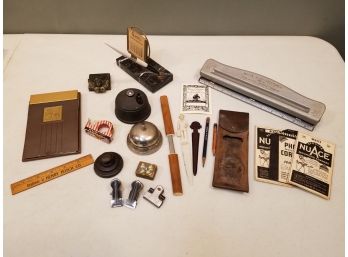 Lot Of Antique Desk & Office Supplies Tools Equipment