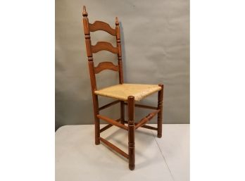 Ladder Back Side Chair With Rush Seat, 19'h X 16'D X 39.5'h, 18' Seat Height