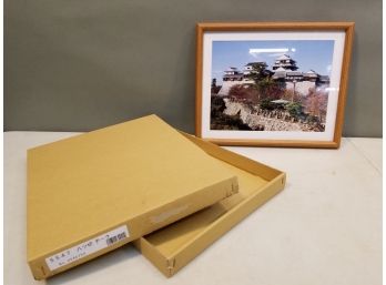 Boxed & Framed Photo Of Japanese Pagoda Temple, 12.75'w X 10.25'h X 1' OA, 11.5x9 Inside Frame