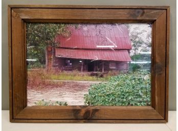 Photo Of An Old Country Homestead, Knotty Pine Frame, 22x16x0.75 Overall, 17.5x11.5 Inside Frame