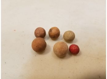 Collection Of Antique Clay Marbles