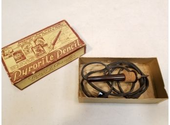 Vintage Theyer & Chandler Pyrorite Pencil Wood Etching Burning Art Tool In The Original Box