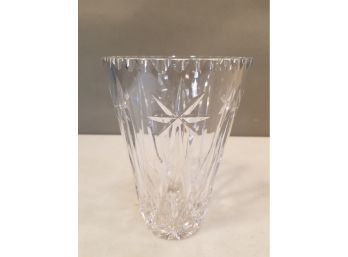 Brilliant Crystal Sunburst & Sawtooth Pattern Vase, 6'D X 8.25'H