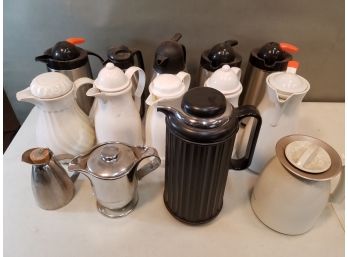 Lot Of Thermal Coffee Carafes & Cream Pitchers, Commercial Conference Event Types