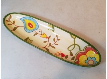 Nordstrom At Home Stylized Paisley Elongated Tray Dish, Portugal, 13.5' X 4' X 1'