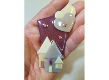 Vintage House Pins By Lucinda Brooch, Portland Maine, 4' X 2.25'
