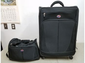 American Tourister Rolling Suitcase & Carry-on Bag Luggage Set, Black