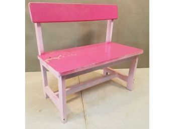 Children's Play Bench, Pink & Lavender, 23.75'w X 12.25'd X 22.75'h, 11.75' Seat Height