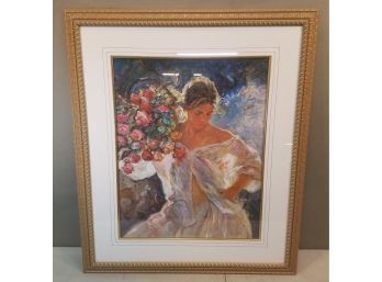 Large Jose Royo Framed Impressionist Print, Signed Lower Right, 33.5' X 39'