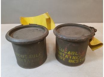 2 US Air Force 1964 Canisters Containing Bendix Aviation GM 662426-3 AutoSyn Synchro Control Transformers