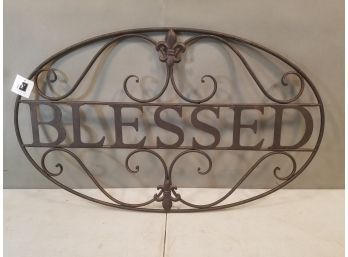 Young's Metal Blessed Wall Sign, 27.75' X 17', New With Tag