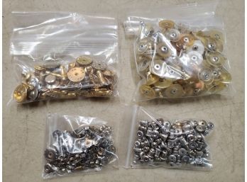 Large Lot Of Pierced Earring & Pin Backings, Sorted Into Bags