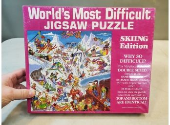 Sealed Buffalo Games World's Most Difficult Jigsaw Puzzle, Skiing Edition, 529 Pieces Double Sided