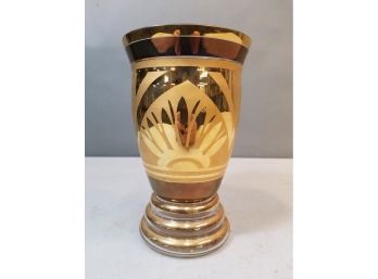 Vintage Art Deco Vase, Gold Overlay, 8'h X 5'd