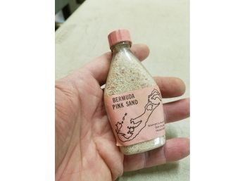 Vintage Bermuda Pink Sand In Bottle, Women's Auxiliary Bermuda Hospitals, Pink Cap, 4'h