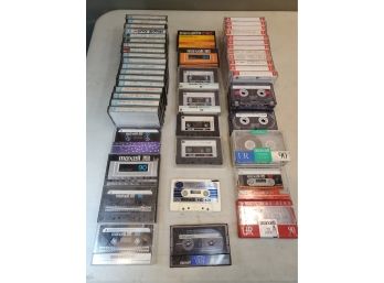 Lot Of 53 Vintage Maxell Normal Bias Cassette Tapes, Mostly Used For Re-Recording, UD, UDI, LN, UR