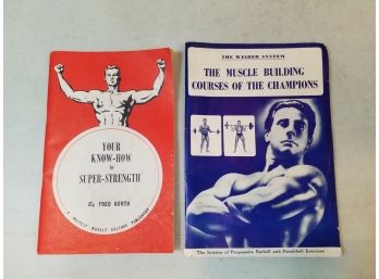 2 Vintage Strength Training & Muscle Body Building Books: Whitely Fred Korth Catalog & Joe Weider (1954)