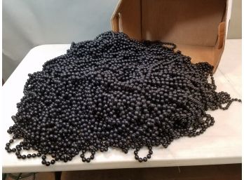 Banker's Box Of Plastic Jewelry Beads: Long Black String