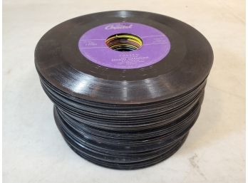 (lot Of 50) 45 RPM Vinyl Records, Mixed Genres