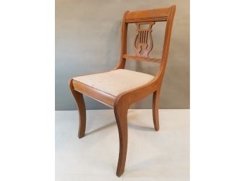 Vintage Lyre Back Chair, Wheat Finish, 32.5'h X 17'w X 18'd, 17.5' Seat Height