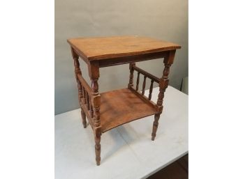 Vintage Side End Table With Under Shelf, 17.5'w X 14.75'd X 24.25'h, 10' Under Shelf Height