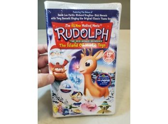 Sealed Rudolph The Red-Nosed Reindeer & The Island Of Misfit Toys, VHS In Shrink With CD Music Sampler Premium