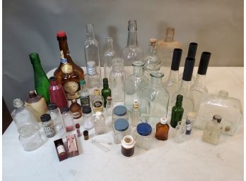 46 Piece Bottle Collection, Vintage & Antique, Up To 11.5' Tall