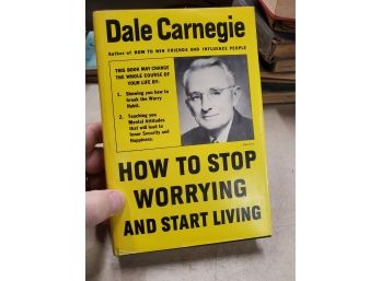 How To Stop Worrying And Start Living By Dale Carnegie, 1948 Simon & Schuster NY, 16th Printing, HCDJ