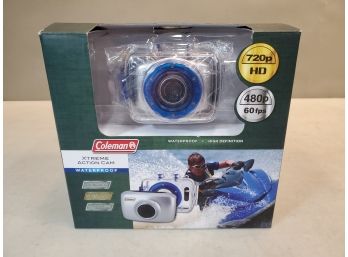 Coleman Xtreme Action Cam Waterproof Sports Action Camera Kit, 720p HD 5.0 Megapixel Touchscreen, New Open Box