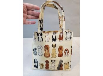 Ulster Weavers Madeleine Floyd Dogs Gusset Bag Tote Shopper, PVC Coated Cotton 9.5'w X 9.5'h X 4'd  5.5' Drop