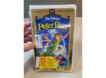 Sealed Disney's Masterpiece: Peter Pan, Restored 45th Anniversary Limited Edition VHS In Shrink With Stickers