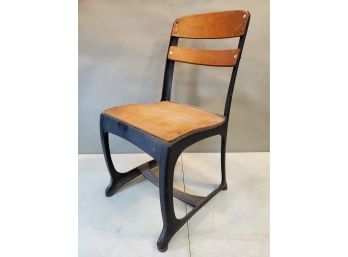Vintage School Chair, Maple & Black Finished Formed Steel, 28'h X 15'w X 17'd, 15' Seat Height