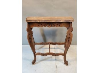 Antique Demilune Hall Table, Carved Wood, 24'w X 12'd X 21.75'h, Loose Joints (for Restoration)