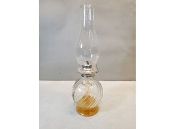 Vintage Kaadan Ltd. Oil Paraffin Lamp, Swirl Pattern, 15.75'h X 4.75'd
