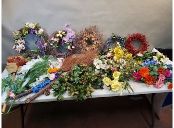 Lot Of Artificial & Dried Flowers