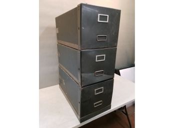 Set Of 3 Pronto 1210L Portable Filing Cabinet Drawers, Industrial Army Green, Light Weight Cardboard & Metal