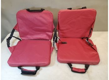 2 Stadium Cushions With Seats & Backs, Red, 15' X 13'