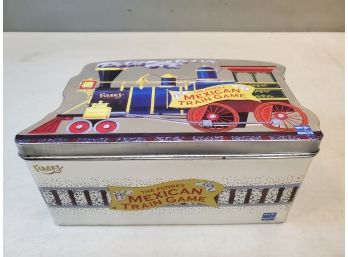 2003 Fundex Mexican Train Game In Collector Tin, Complete With Train Counters Electronic Hub & Dominoes