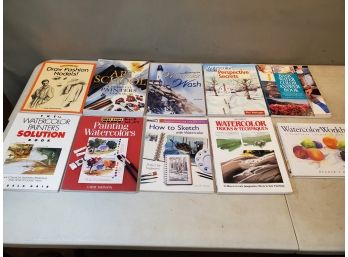 Lot Of 10 Watercolor & Drawing Artist Books