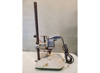 Vintage Cummins 44 Ball Rite 1/4' Drill On Sears 335.25920 Drill Press Stand With 24' Post & 10.5 X 11.5 Table
