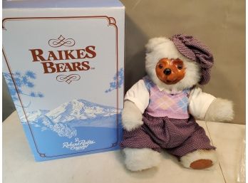 Original 20' Robert Raikes 5459 Arnold Bear In Box, Wood Face Collectible Doll