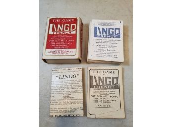 Antique 1916 The Game Of Lingo (French), Devised To Teach Conversational French, Atkins & Co Philadelphia