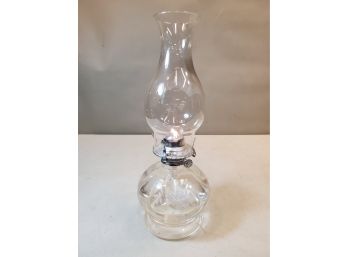 Lamplight Farms Kerosene Oil Lamp With Fuel, White Rose On Clear, 14.5'h X 5'd, Working