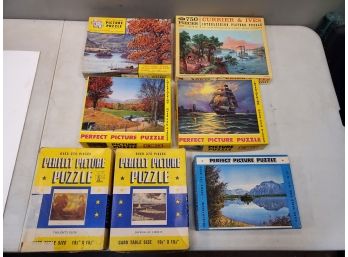 Lot Of 7 Vintage Jigsaw Puzzles, Perfect Picture Tuco Jaymar, World War Two Period