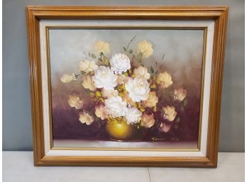 Robert Cox Floral Still Life Framed Painting On Canvas, 25x21