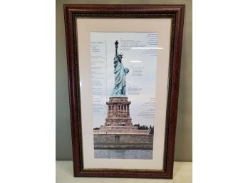 Statue Of Liberty Framed Print With Graphic Indications, 20x32